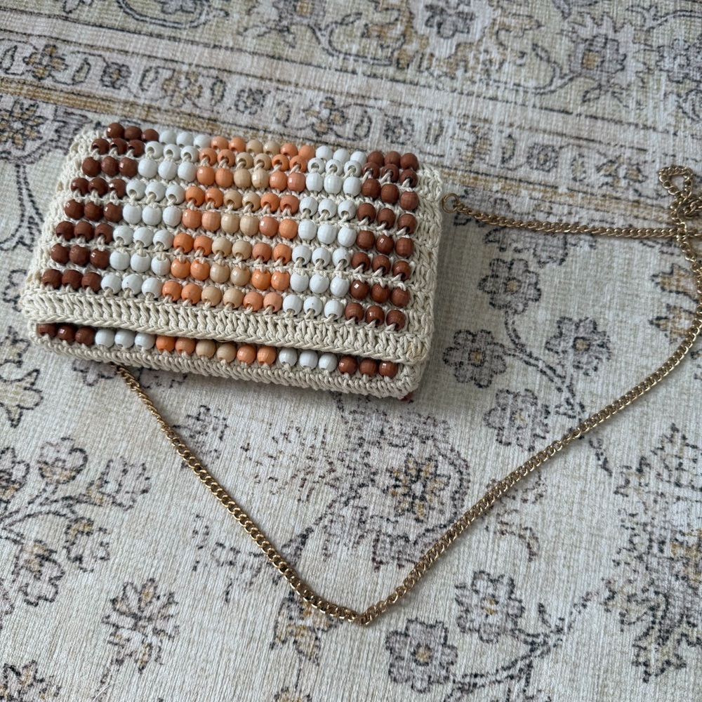 Anthropologie Beaded Crochet Bag